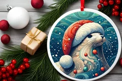 Round Christmas Ornament Sublimation|Clipart Product Image 2