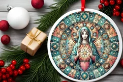 Round Christmas Ornament Sublimation|Clipart Product Image 1