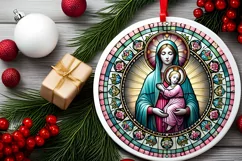 Round Christmas Ornament Sublimation|Clipart Product Image 1