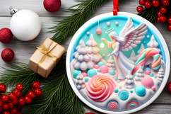 Round Christmass Ornament PNG Product Image 2