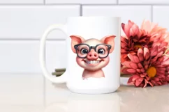 Funny Pig Portrait in es Clipart Product Image 2