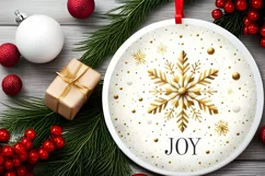 Round Christmas Ornament Sublimation|Clipart Product Image 2