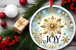 Round Christmas Ornament Sublimation|Clipart Product Image 2