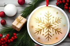 Round Christmas Ornament Sublimation|Clipart Product Image 2