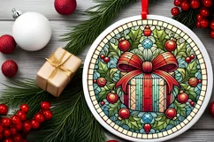 Round Christmas Ornament Sublimation|Clipart Product Image 1