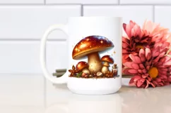 Shiny Mushroom Watercolor Splash PNG Product Image 2