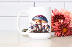 Shiny Mushroom Watercolor Splash PNG Product Image 2