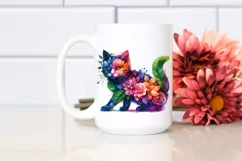 Kitten with Flowers, Watercolor PNG Product Image 2
