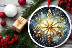 Round Christmas Ornament Sublimation|Clipart Product Image 2