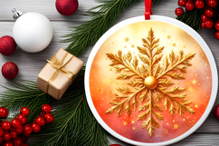 Round Christmass Ornament PNG Product Image 2