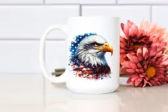 Detailed Watercolor Patriotic Bald Eagle Clipart Product Image 2