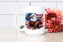 Detailed Watercolor Patriotic Bald Eagle Clipart Product Image 2