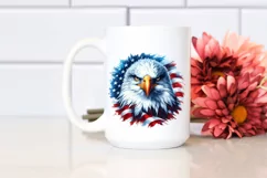 Detailed Watercolor Patriotic Bald Eagle Clipart Product Image 2