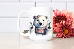 Boho Funny Cute Polar Bear Smiling | Love Sign | Watercolor Product Image 2