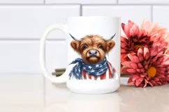 Enthusiastic Highland Cow with Bandana Clipart Product Image 2