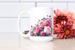 Vibrant Pink Roses | Sublimation | Clipart Product Image 2