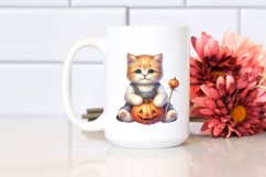 Cute Baby Sitting with Halloween Pumpkin, Sublimation PNG Product Image 2