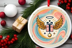 Round Christmas Ornament Sublimation|Clipart Product Image 1
