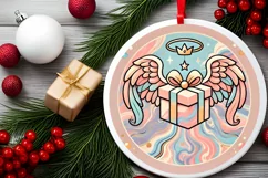 Round Christmas Ornament Sublimation|Clipart Product Image 1