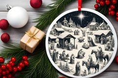 Round Christmas Ornament Sublimation|Clipart Product Image 2