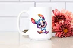 Colorful Cartoon Baby Rabbit Clipart Product Image 2
