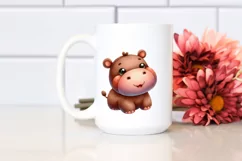Smiling Cute Baby Hippo Plush | Clipart Product Image 2