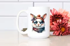 Whimsical Funny Cute Bunny Smiling | Scarf Sunglasses | Product Image 2