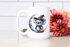Cute Halloween Baby Koala on Moon PNG Product Image 2
