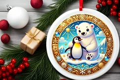 Round Christmas Ornament Sublimation|Clipart Product Image 1