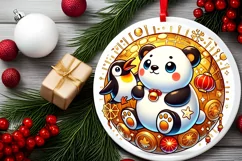 Round Christmas Ornament Sublimation|Clipart Product Image 1