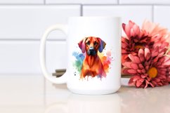 Cute Colorful Rhodesian Ridgeback Watercolor Clipart Product Image 2