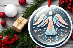 Round Christmas Ornament Sublimation|Clipart Product Image 1