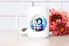 Colorful Baby Penguin Moon Clipart Product Image 2