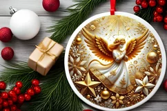 Round Christmas Ornament Sublimation|Clipart Product Image 1