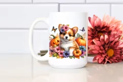Vibrant Baby Dog with Flowers | Clipart Product Image 2