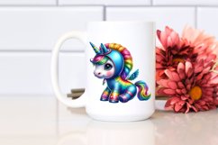 Colorful Baby Unicorn in Surfer&#039;s Wetsuit PNG Product Image 2