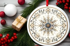 Round Christmas Ornament Sublimation|Clipart Product Image 2