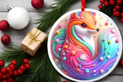 Round Christmas Ornament Sublimation|Clipart Product Image 2