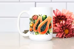 Vibrant Watercolor Papaya | Clipart Product Image 2