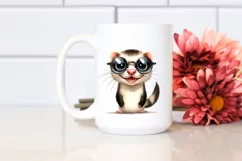 Funny Ferret Standing with Sunglasses | Clipart Product Image 2
