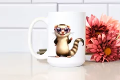 Funny Ferret Standing with Sunglasses and Goofy Smile Product Image 2