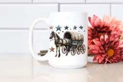 Vintage Horse Wagon Stars Clipart Product Image 2