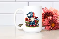 Patriotic Farmer Gnome Watercolor Clipart Product Image 2