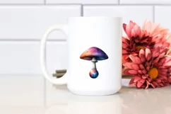 Colorful Watercolor Magical Celestial Astral Mushroom Product Image 2