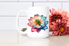 Colorful Dragonfly in Flower | Sublimation | Clipart Product Image 2
