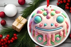 Round Christmas Ornament Sublimation|Clipart Product Image 1