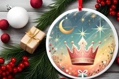 Round Christmas Ornament Sublimation|Clipart Product Image 1