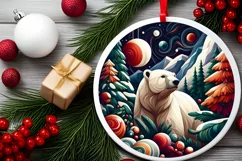 Round Christmas Ornament Sublimation|Clipart Product Image 1