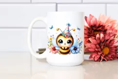 Colorful Baby Bee with Party Hat | Clipart Product Image 2