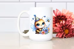 Colorful Baby Bee Party Sublimation Clipart Product Image 2